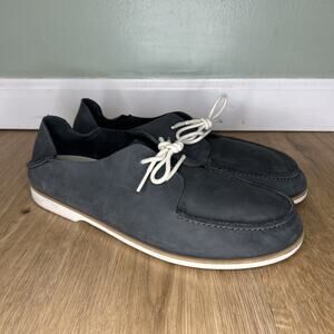 Olukai Mens 10 Loafers Holokai Gray Leather Lace Up Boat Shoes Convertible